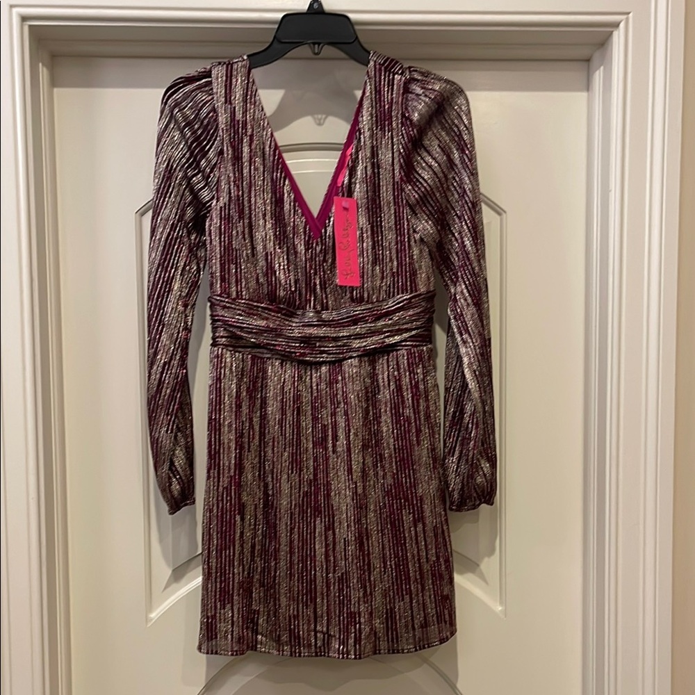 Riza Long Sleeve RomperElegant Burgundy Lilly Pulitzer NWT